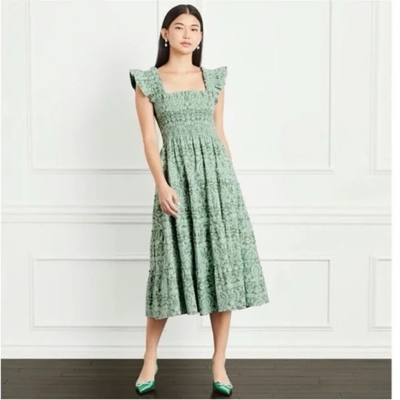 Hill House | Dresses | Hill House Ellie Nap Dress In Green Jacquard Size M  | Poshmark